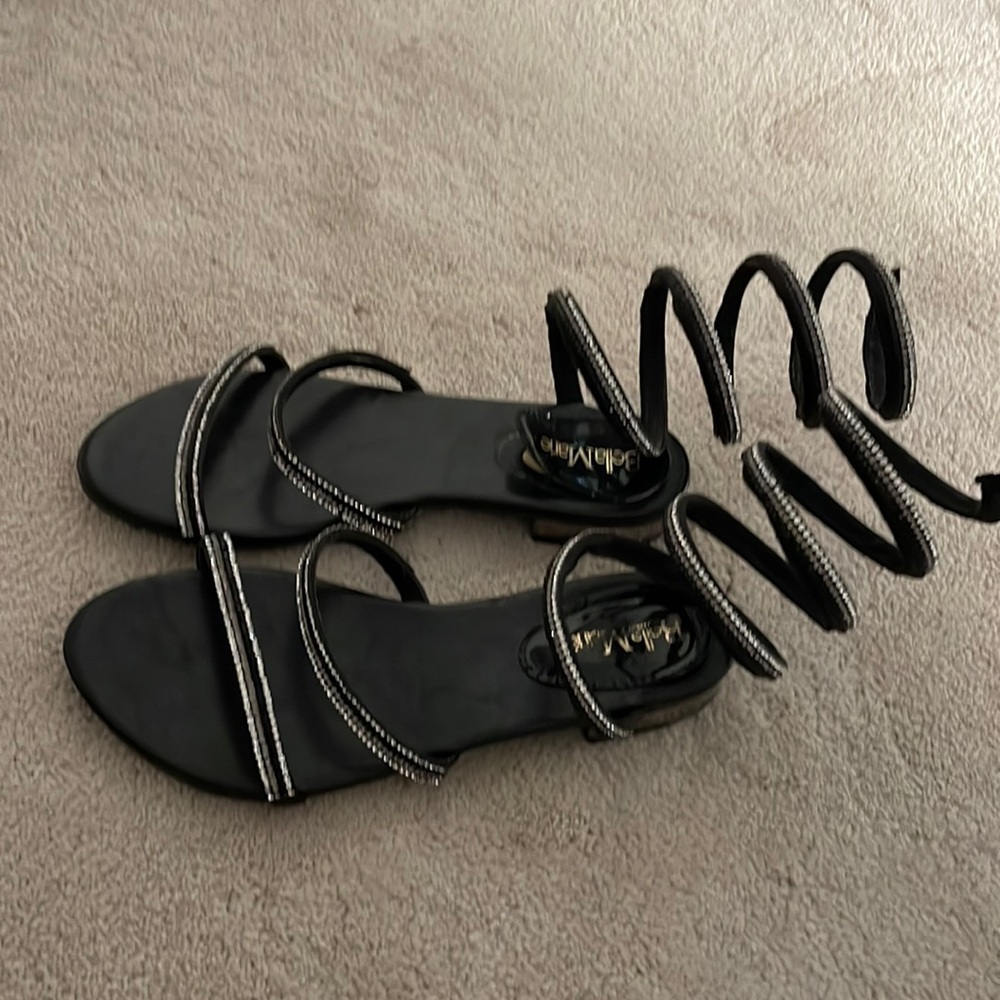 Black Rhinestone Sandals